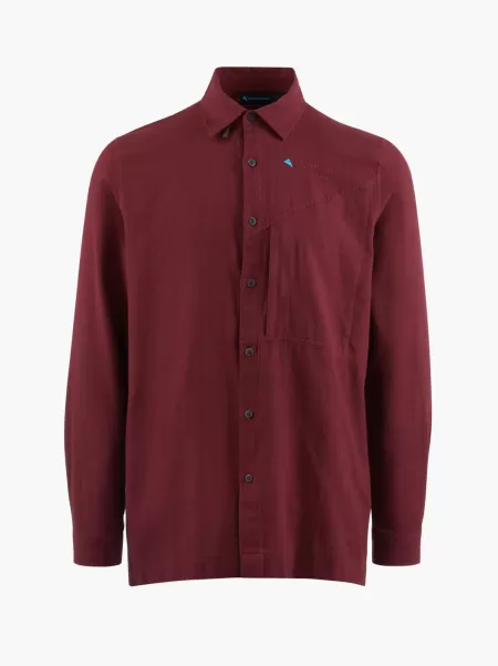 Tawny Red Herren Fleeces & Sweater Helheim Langermet Skjorte, Herremodell Klättermusen