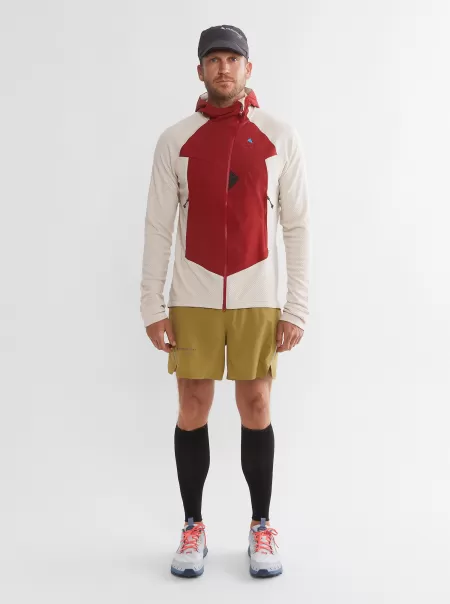 White Clay-Ruby Red Klättermusen Fleeces & Sweater Herren Hugin 210 Wuru Active Jacket M's