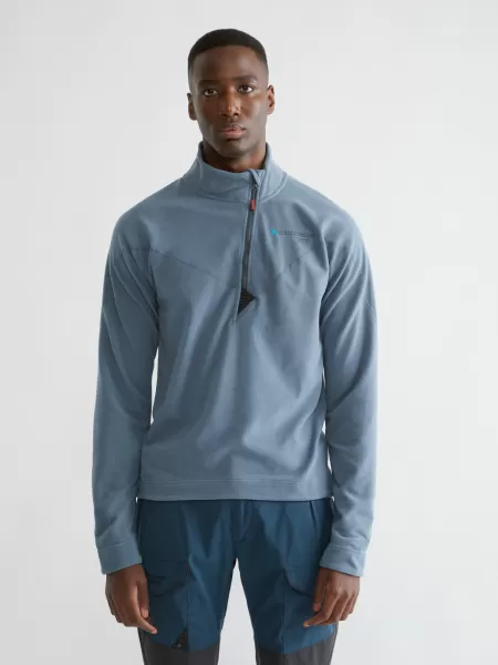 Klättermusen Herren Fleeces & Sweater Sigyn Men's Half Zip Sweater Thistle Blue