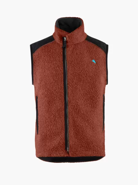 Dark Rust Skoll Men's Durable Wool Vest Klättermusen Herren Fleeces & Sweater