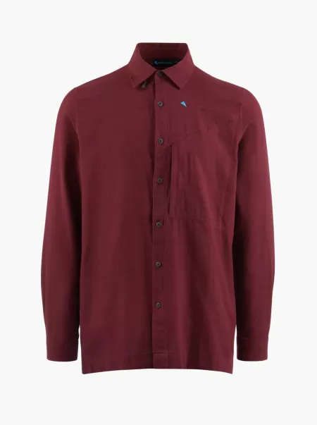 Tops Und Hemden Tawny Red Herren Helheim Men's Long Sleeve Shirt Klättermusen