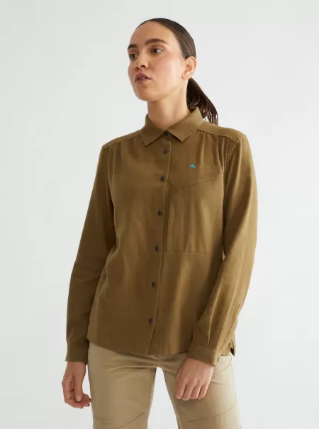 Helheim Women's Long Sleeve Shirt Olive-Juniper Green Damen Tops Und Hemden Klättermusen