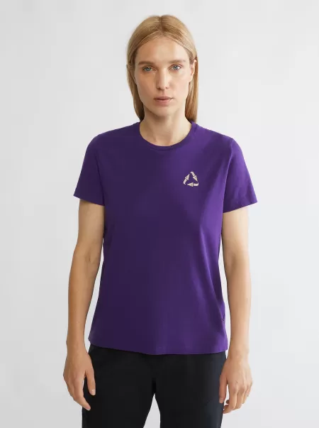 Klättermusen Damen Runa Scrambling Women's Organic Cotton Short Sleeve Tee Purple Tops Und Hemden