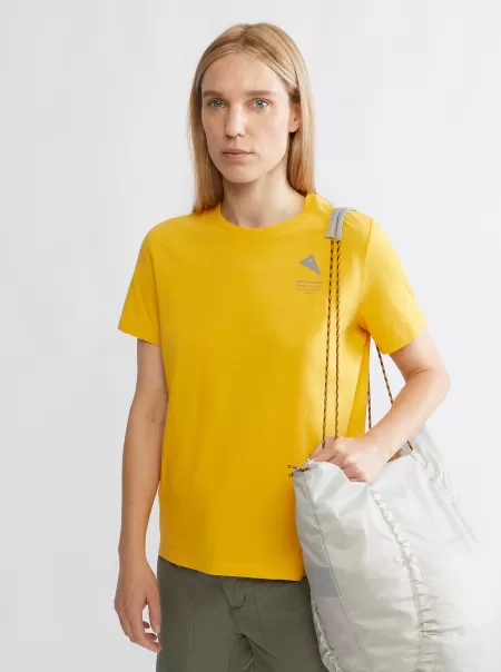 Runa Maker Women’s Short Sleeve Tee Tops Und Hemden Damen Klättermusen Pure Yellow