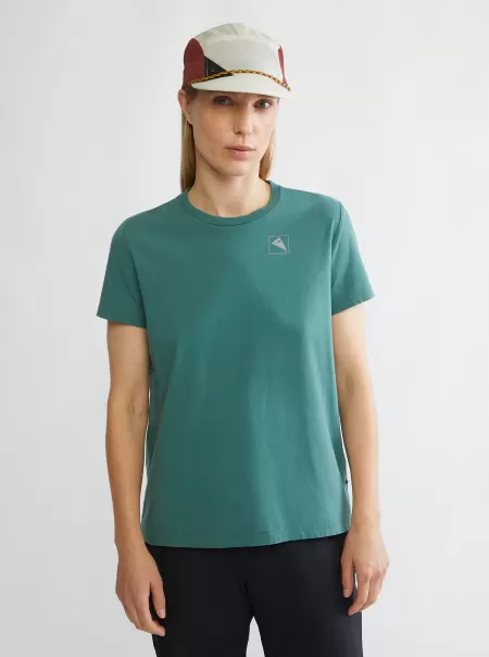 Damen Klättermusen Runa Elements Women's Organic Cotton Short Sleeve Tee Tops Und Hemden Frost Green