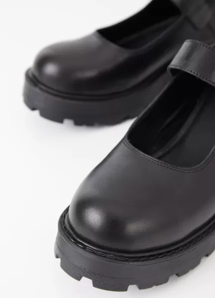 Hersteller Vagabond Damen Schwarzes Leder Cosmo 2.0 Schuhe Mary Janes