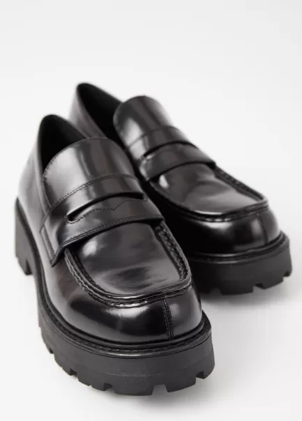 Qualität Loafer Schwarzes Poliertes Leder Cosmo 2.0 Loafer Damen Vagabond