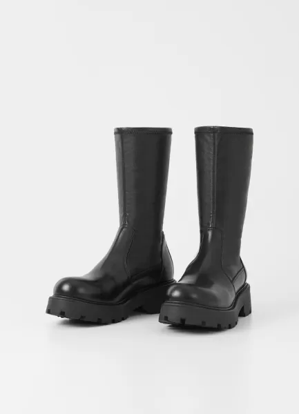 Schwarzes Leder/Kombination Damen Stiefel Verkaufen Cosmo 2.0 Stiefel Vagabond