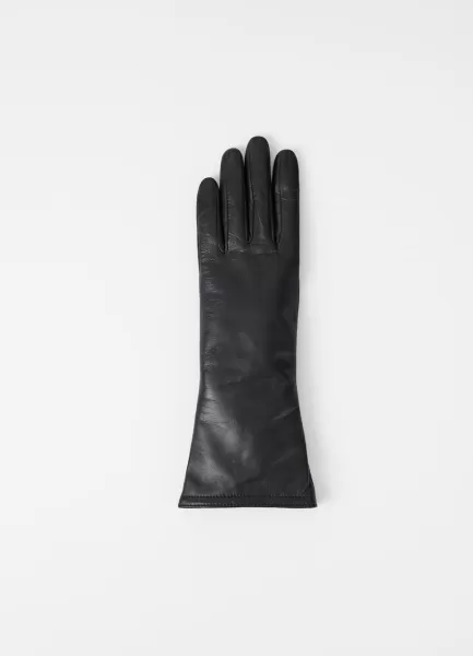 Damen Schwarzes Leder Long Glove W Frühbucherrabatt Handschuhe Vagabond