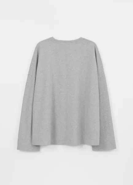Vertrieb T-Shirts Damen Boxy Long Sleeve T-Shirt Grau Textilie Vagabond