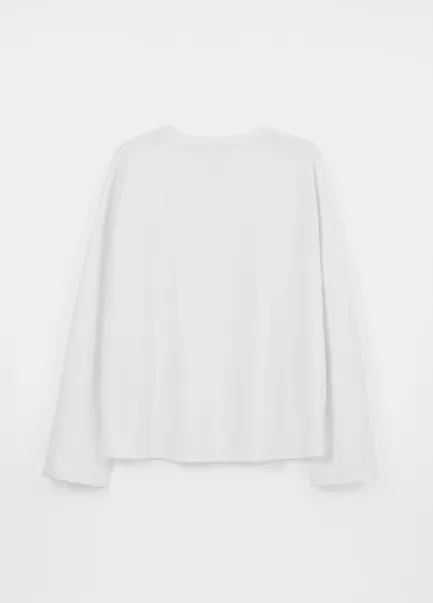 Damen Weisses Textilie Boxy Long Sleeve T-Shirt Prozentualer Rabatt Vagabond T-Shirts